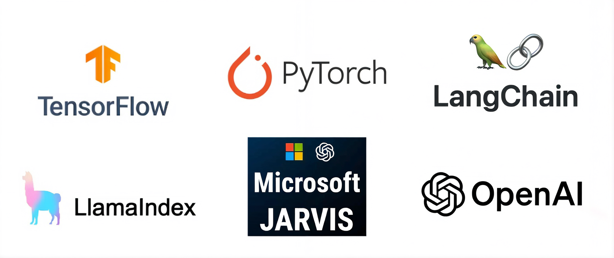 Logos of AI frameworks and SDKs